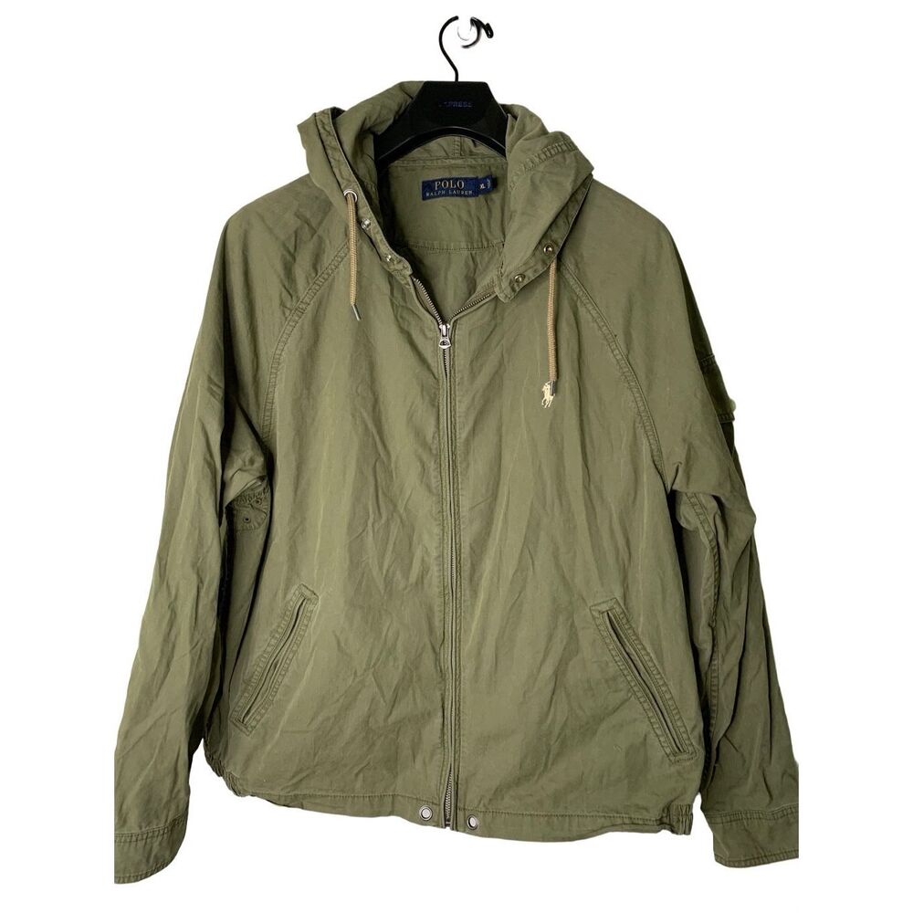 Polo Ralph Lauren Cotton Army Green full zip jacket men's size XL